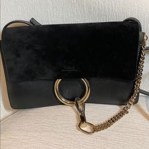 Chloe Small Faye Black Leather Crossbody